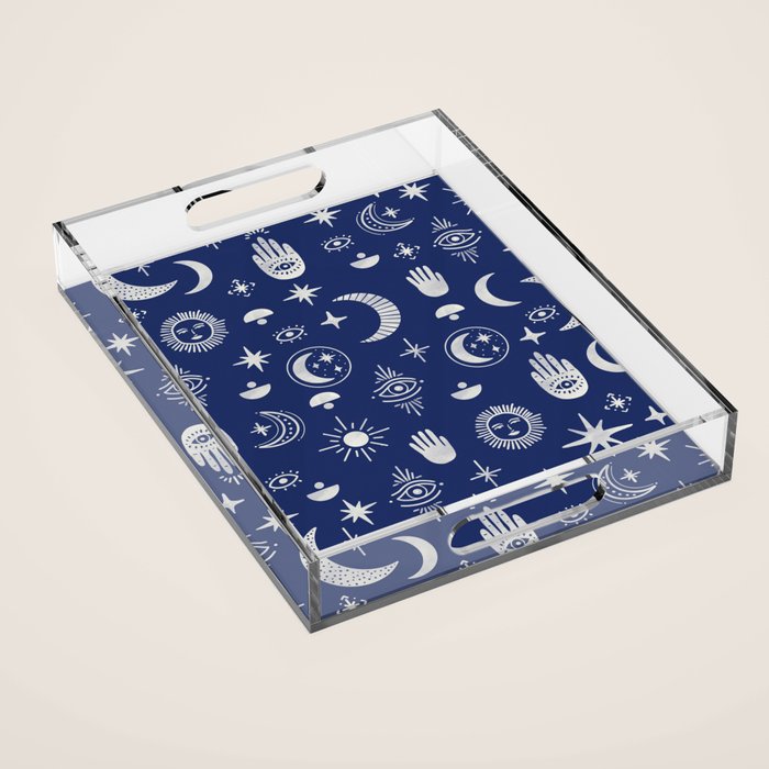 Mystic symbols in the dark sky Acrylic Tray Gallery Image 1