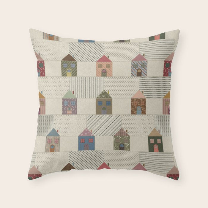Granny's Village Throw Pillow Gallery Image 1