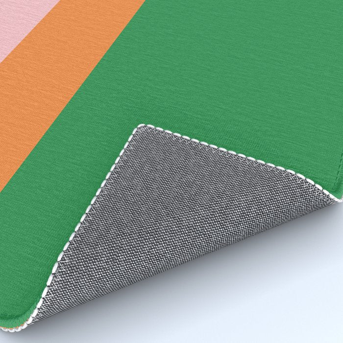 Color Block Striped Solid Pink Green Orange Rug Gallery Image 4