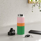 Color Block Striped Solid Pink Green Orange Water Bottle Gallery Image 4