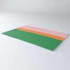 Color Block Striped Solid Pink Green Orange Rug Gallery Image 3