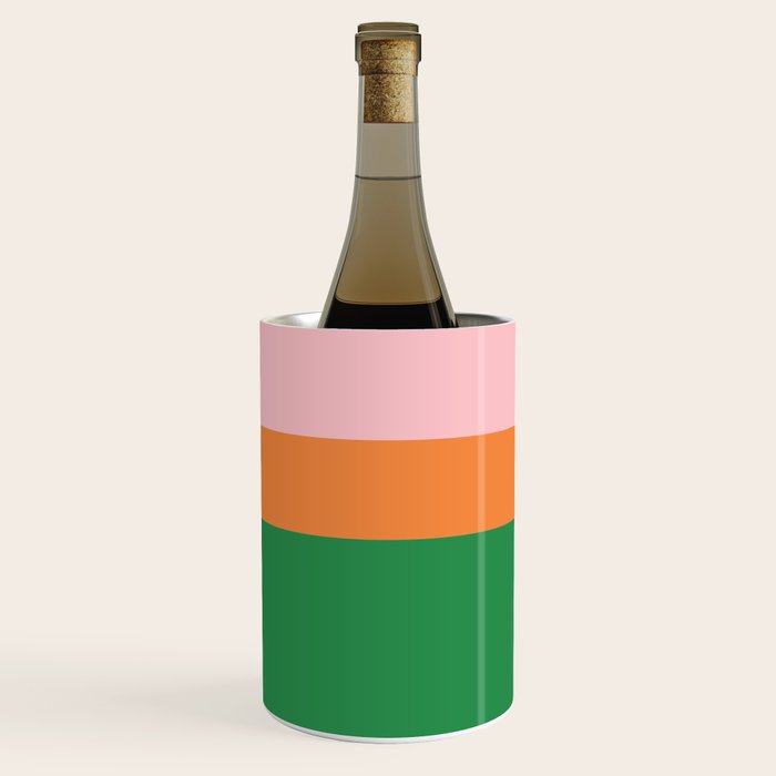 Color Block Striped Solid Pink Green Orange Wine Chiller Gallery Image 3