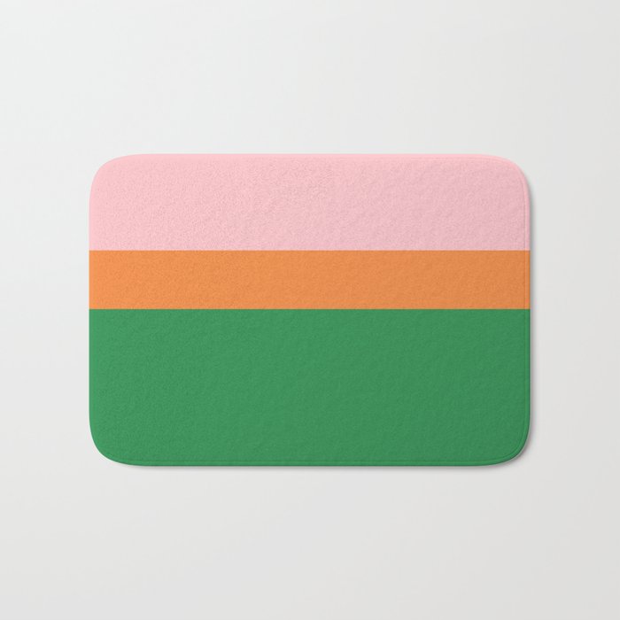Color Block Striped Solid Pink Green Orange Bath Mat Gallery Image 1