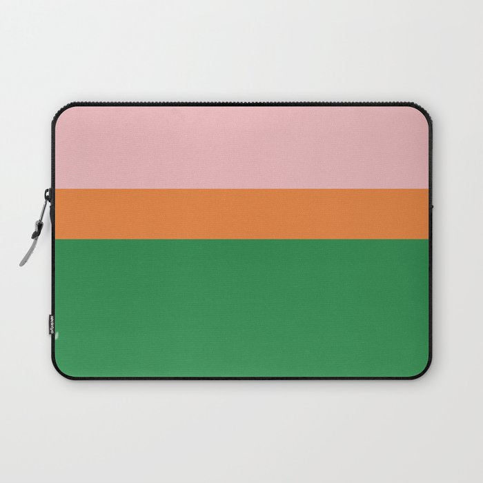 Color Block Striped Solid Pink Green Orange Laptop Sleeve Gallery Image 1