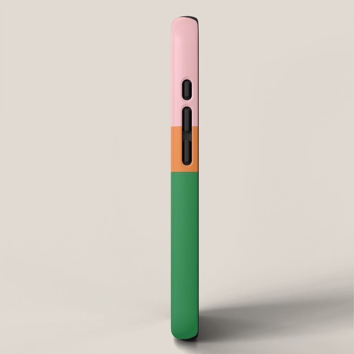 Color Block Striped Solid Pink Green Orange iPhone Case Gallery Image 2