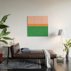 Color Block Striped Solid Pink Green Orange Wood Wall Art Gallery Image 2