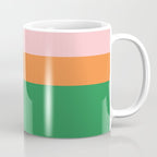 Color Block Striped Solid Pink Green Orange Coffee Mug Gallery Image 1