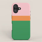 Color Block Striped Solid Pink Green Orange iPhone Case Gallery Image 1