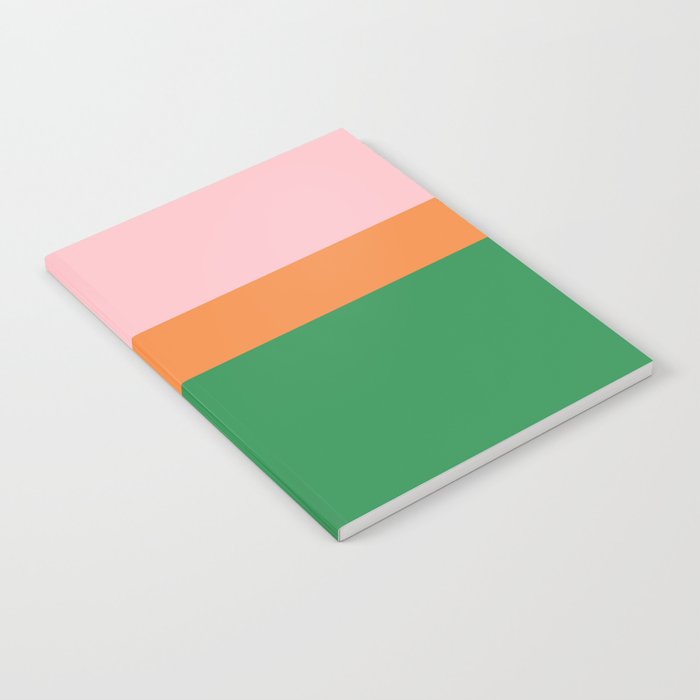 Color Block Striped Solid Pink Green Orange Notebook Gallery Image 2