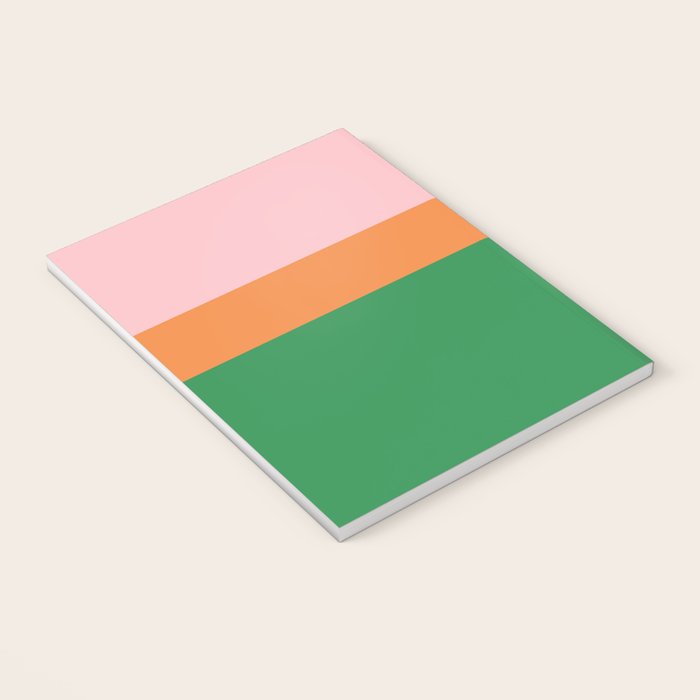 Color Block Striped Solid Pink Green Orange Notebook Gallery Image 3