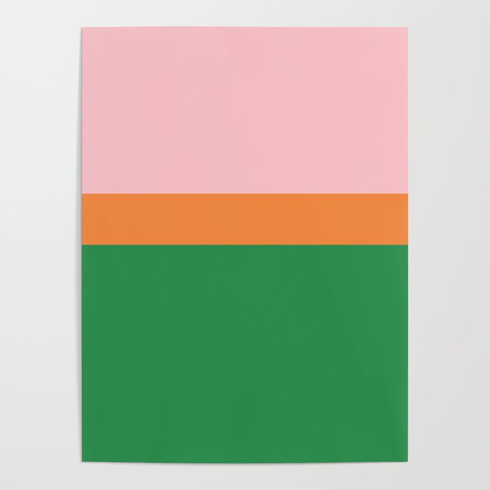 Color Block Striped Solid Pink Green Orange Poster Gallery Image 4