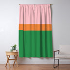Color Block Striped Solid Pink Green Orange Window Curtain Gallery Image 5