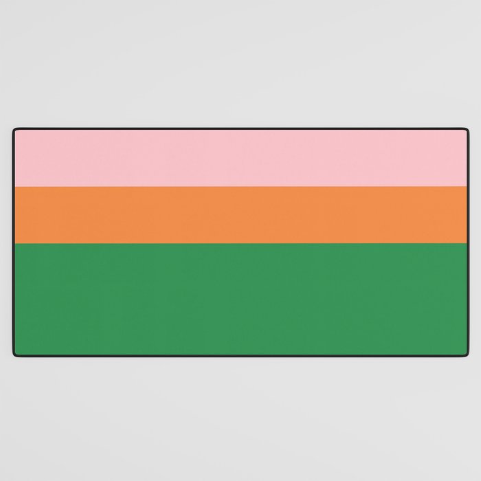 Color Block Striped Solid Pink Green Orange Desk Mat Gallery Image 3