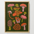 Texas Mushrooms - Bright Multicolor on Green Serving Tray Gallery Image 1