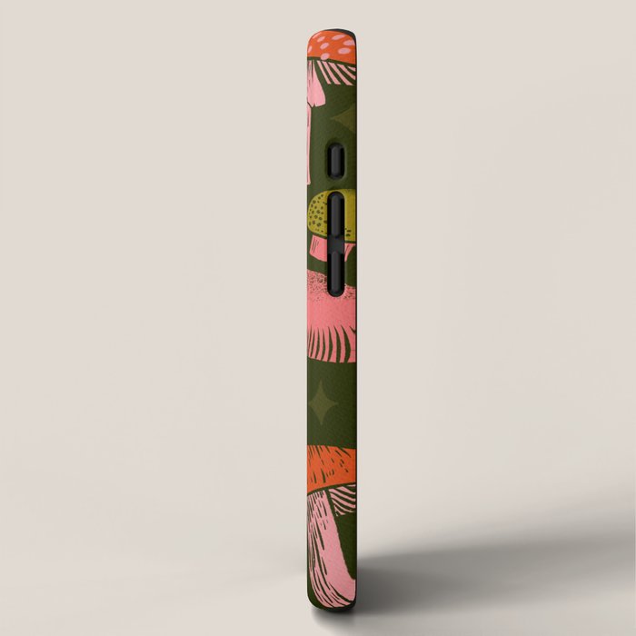 Texas Mushrooms - Bright Multicolor on Green iPhone Case Gallery Image 2