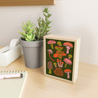 Texas Mushrooms - Bright Multicolor on Green Mini Art Print Gallery Image 2