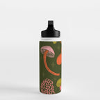 Texas Mushrooms - Bright Multicolor on Green Water Bottle Gallery Image 3