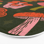 Texas Mushrooms - Bright Multicolor on Green Bath Mat Gallery Image 3