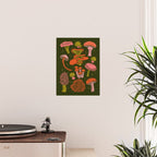 Texas Mushrooms - Bright Multicolor on Green Poster Gallery Image 2