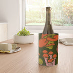 Texas Mushrooms - Bright Multicolor on Green Wine Chiller Gallery Image 4