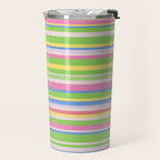 Summer Stripes Spring Green Pastel Multicolor Pattern Travel Mug Gallery Image 2