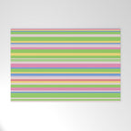 Summer Stripes Spring Green Pastel Multicolor Pattern Welcome Mat Gallery Image 1