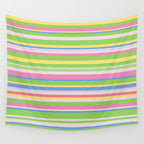 Summer Stripes Spring Green Pastel Multicolor Pattern Wall Tapestry Gallery Image 4