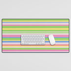 Summer Stripes Spring Green Pastel Multicolor Pattern Desk Mat Gallery Image 1