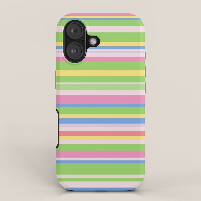 Summer Stripes Spring Green Pastel Multicolor Pattern iPhone Case Gallery Image 1