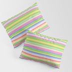 Summer Stripes Spring Green Pastel Multicolor Pattern Pillow Sham Gallery Image 3