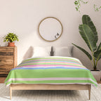 Summer Stripes Spring Green Pastel Multicolor Pattern Comforter Gallery Image 3