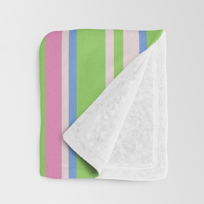 Summer Stripes Spring Green Pastel Multicolor Pattern Throw Blanket Gallery Image 3