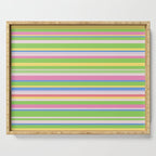 Summer Stripes Spring Green Pastel Multicolor Pattern Serving Tray Gallery Image 1