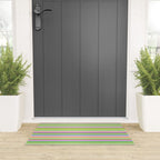 Summer Stripes Spring Green Pastel Multicolor Pattern Welcome Mat Gallery Image 3