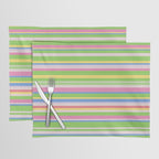 Summer Stripes Spring Green Pastel Multicolor Pattern Placemat Gallery Image 1
