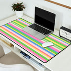 Summer Stripes Spring Green Pastel Multicolor Pattern Desk Mat Gallery Image 2