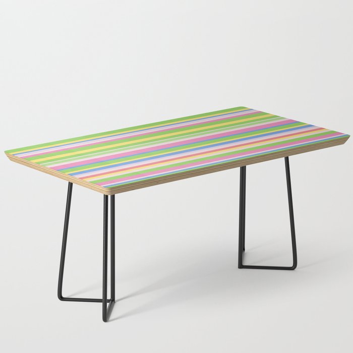 Summer Stripes Spring Green Pastel Multicolor Pattern Coffee Table Gallery Image 1