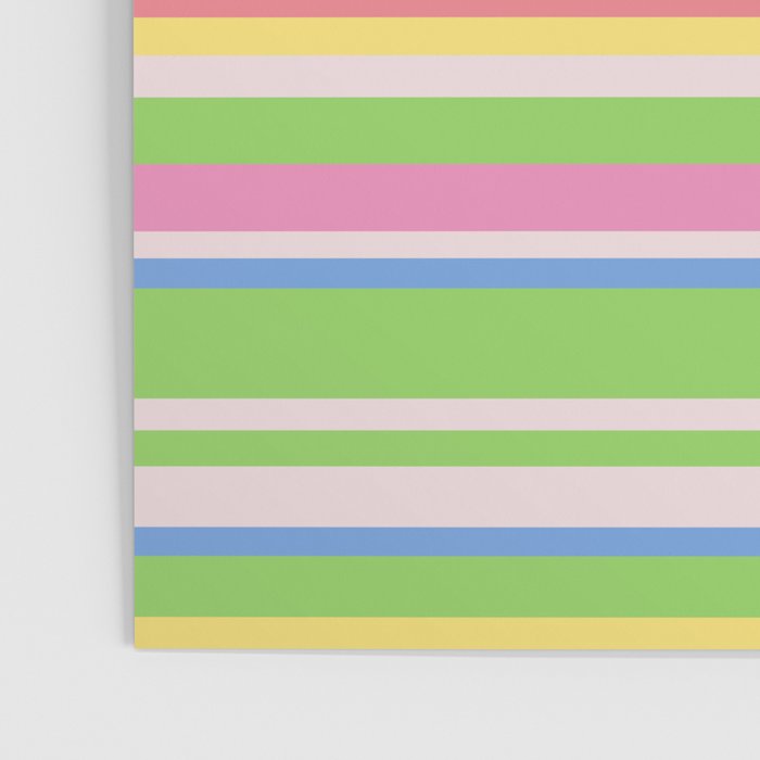 Summer Stripes Spring Green Pastel Multicolor Pattern Poster Gallery Image 3