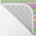 Summer Stripes Spring Green Pastel Multicolor Pattern Bath Mat Gallery Image 2