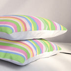 Summer Stripes Spring Green Pastel Multicolor Pattern Pillow Sham Gallery Image 3