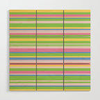 Summer Stripes Spring Green Pastel Multicolor Pattern Wood Wall Art Gallery Image 1