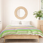 Summer Stripes Spring Green Pastel Multicolor Pattern Duvet Cover Gallery Image 3