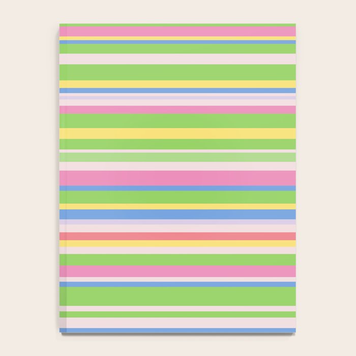 Summer Stripes Spring Green Pastel Multicolor Pattern Notebook Gallery Image 4
