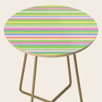 Summer Stripes Spring Green Pastel Multicolor Pattern Side Table Gallery Image 2