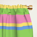 Summer Stripes Spring Green Pastel Multicolor Pattern Window Curtain Gallery Image 2