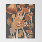 Mushrooms 1 Throw Blanket Gallery Image 2