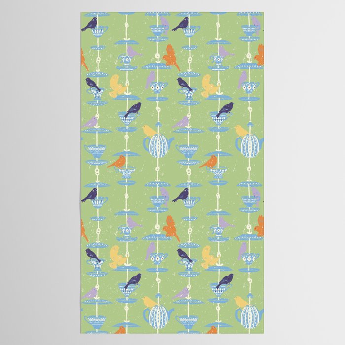 Garden Bird feeding may green Tablecloth Gallery Image 2