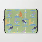 Garden Bird feeding may green Laptop Sleeve Gallery Image 1