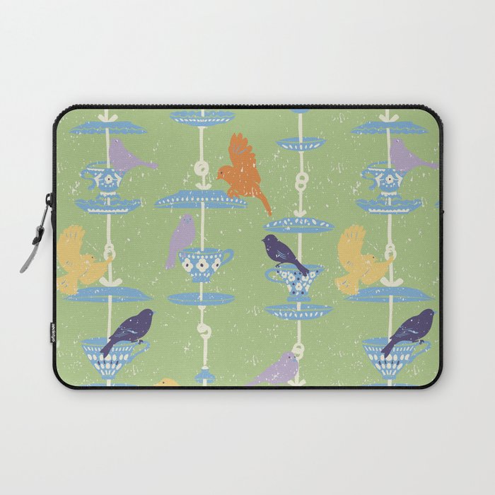 Garden Bird feeding may green Laptop Sleeve Gallery Image 1