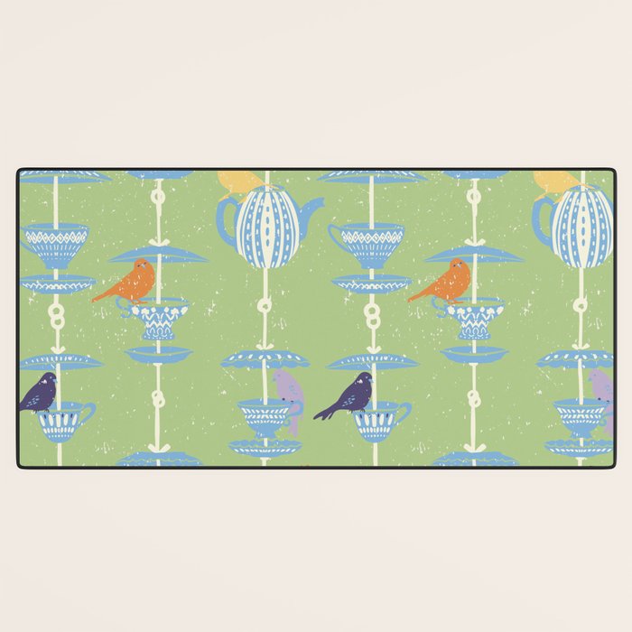 Garden Bird feeding may green Desk Mat Gallery Image 3